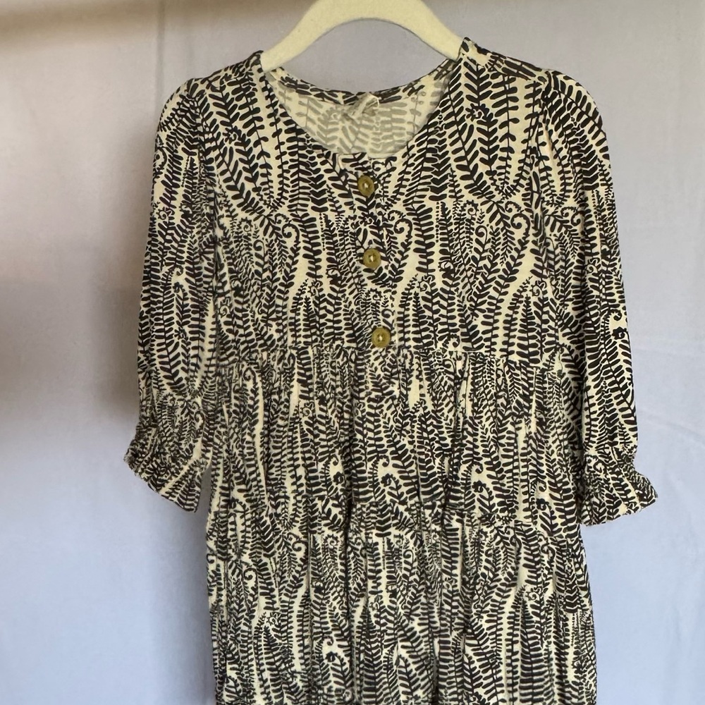 kate quinn modal fern frond long sleeve prairie dress